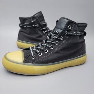 All Saints Jaxon High Canvas Sneakers Mens 9 / EU 42 Black High Top Laced Casual